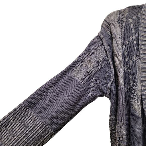 Knox Rose Open Knit Waterfall Open Cardigan Blue XS Long Sleeve Casual Cotton - Picture 4 of 8